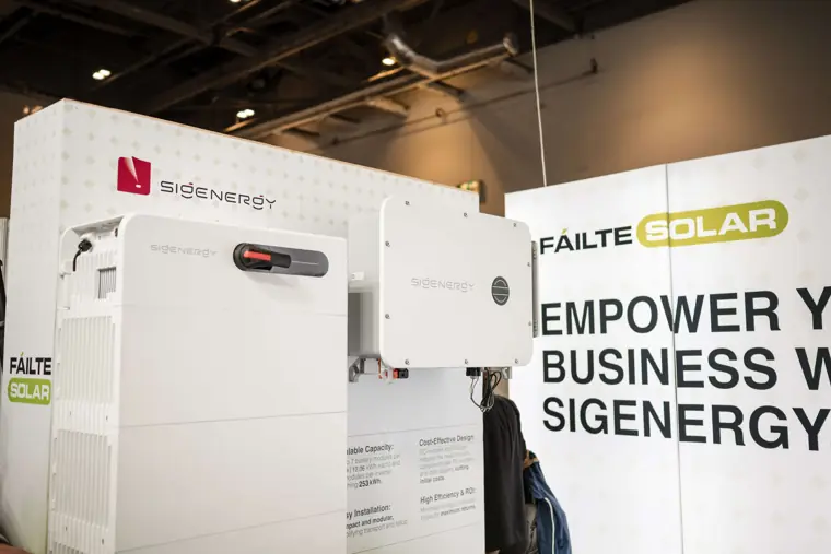 The featured energy equipment on the Fáilte Solar stand at Fáilte Solar at Solar & Storage