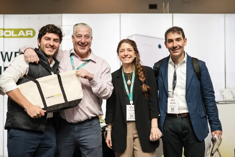 A group pictured together at the exhibition at Fáilte Solar at Solar & Storage