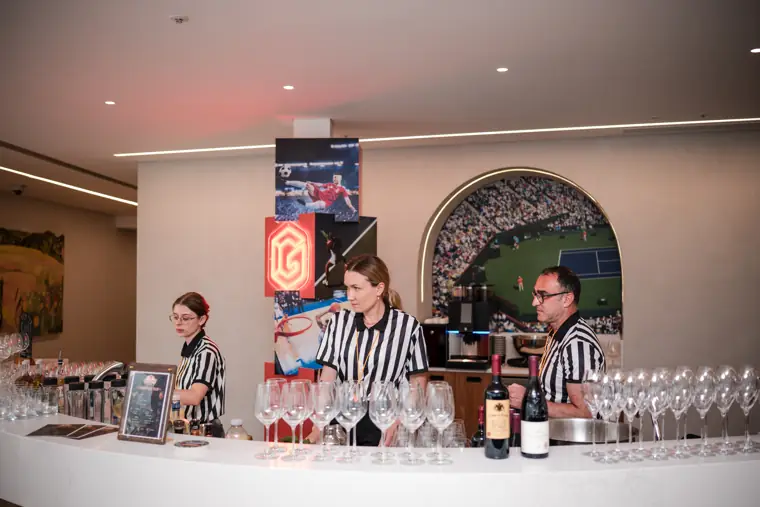 The bar team preparing for the crowd at Goodwin Tavern.