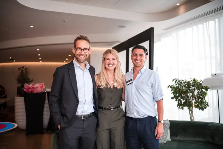 Three guests photographed together at Goodwin Tavern.