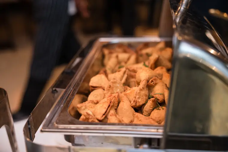 Warm food served for event guests.