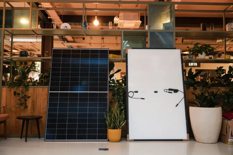 Solar modules and event presentation area.