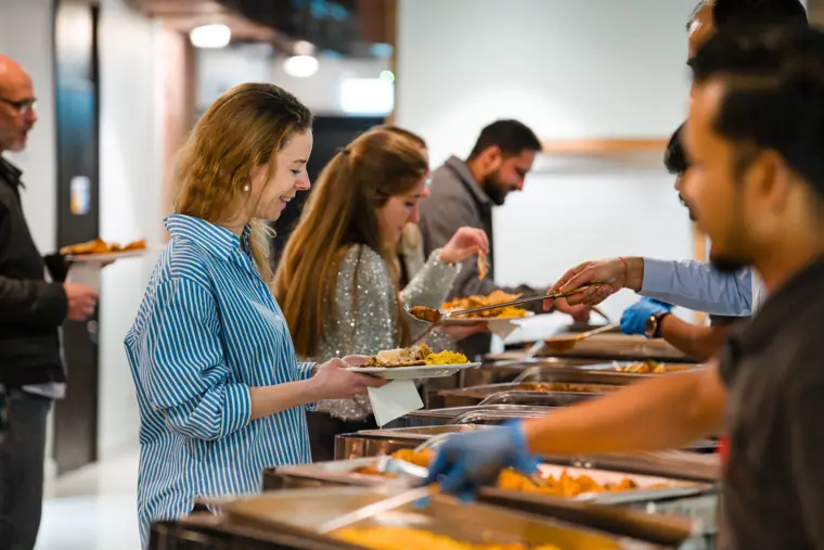 Dinner service for event attendees.