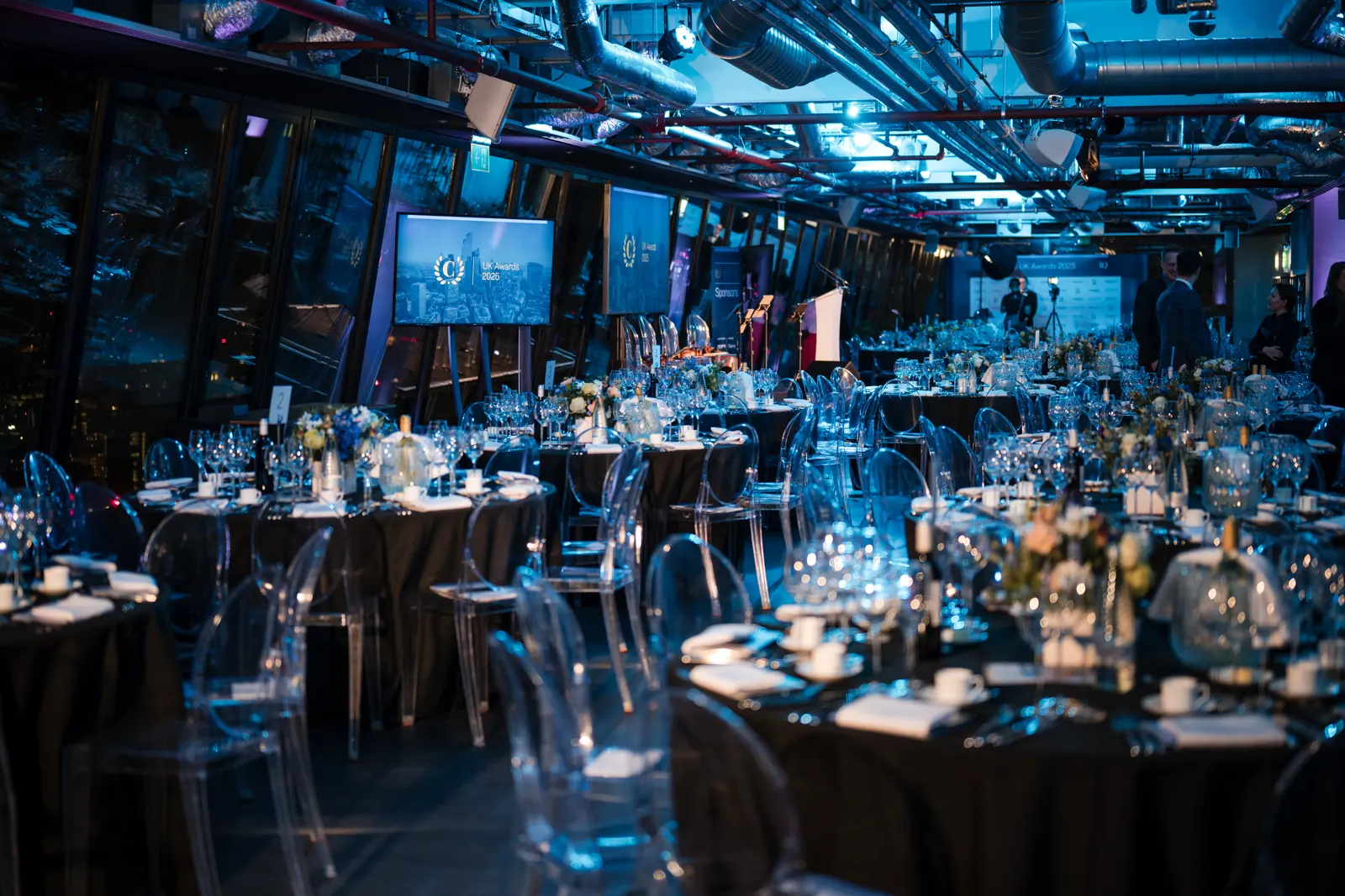 The awards dinner set for guests at Landing Forty Two.