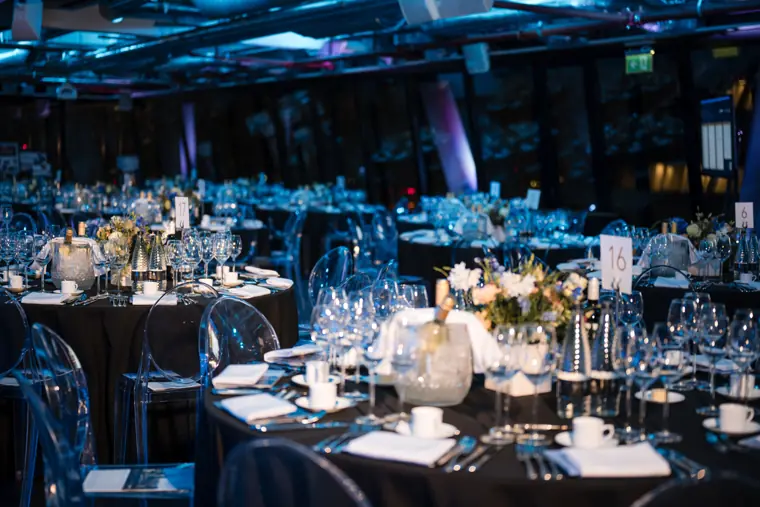 A wide view of the Chambers UK Awards dinner tables.