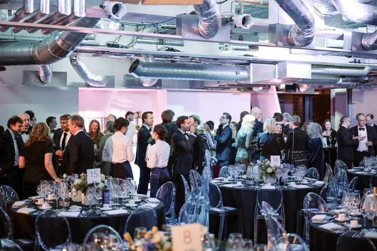 The reception filling with guests.