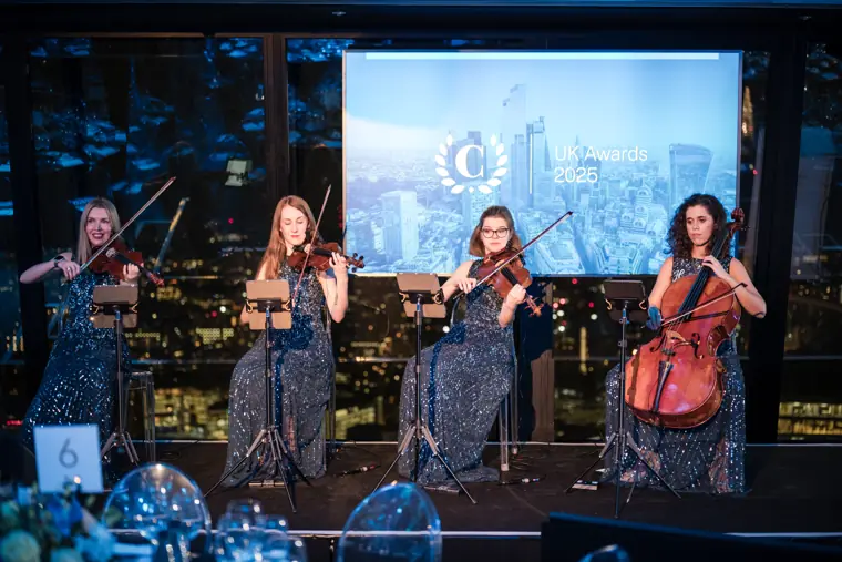 The quartet playing during the reception.