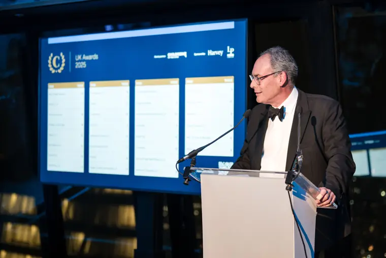A speaker opening the awards ceremony.