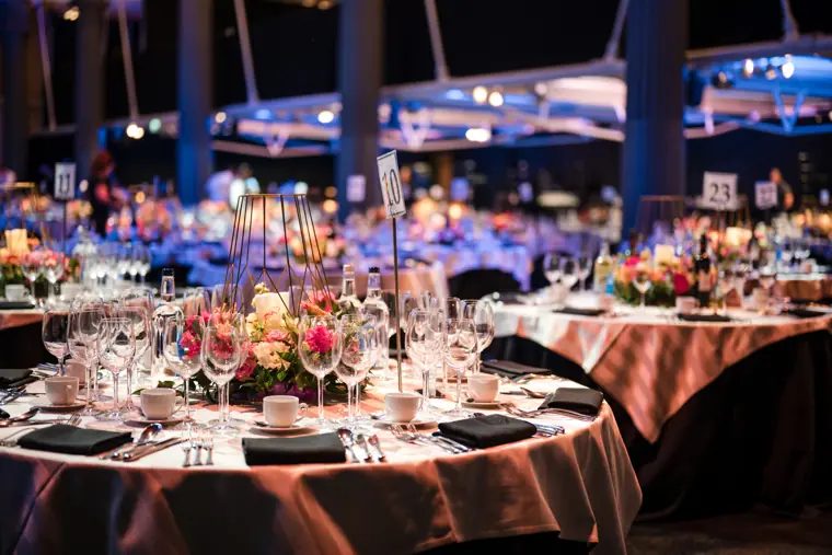 A table ready for the awards dinner.