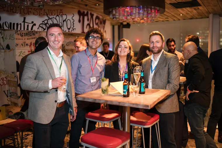 Group portrait during the ClickUp event.