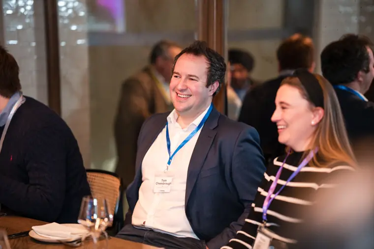 Guests and speakers at the ClickUp client dinner.