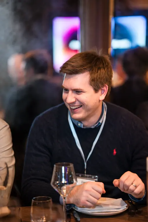 Guests and speakers at the ClickUp client dinner.