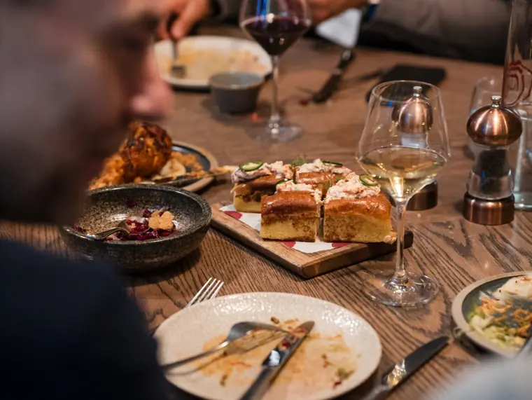Dinner service during the client event.