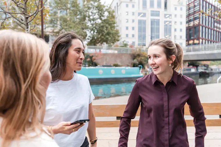 Guests connecting at the investor meeting.