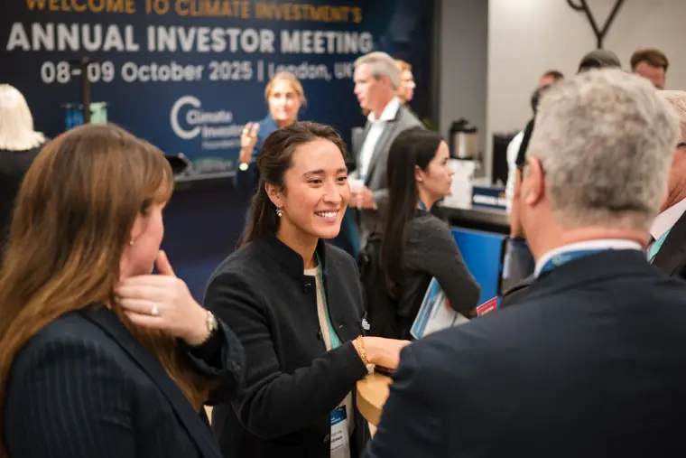 Guests connecting at the investor meeting.