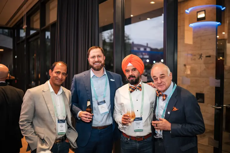Guests connecting at the investor meeting.