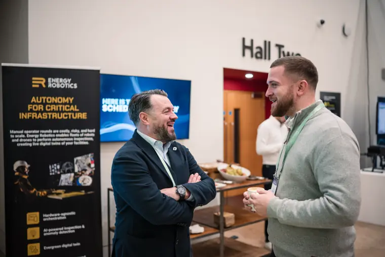 Guests connecting at the investor meeting.
