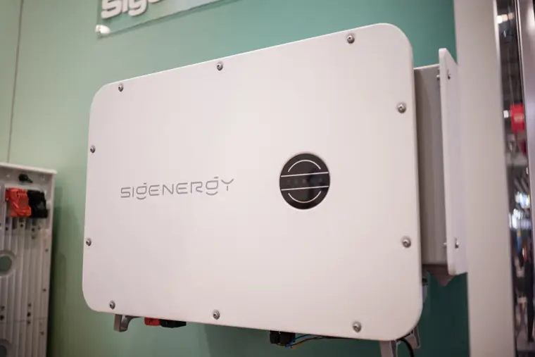 A wall-mounted energy unit on the Fáilte Solar stand.