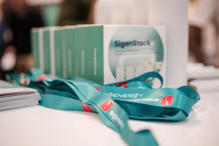 Fáilte Solar lanyards laid out on the counter.