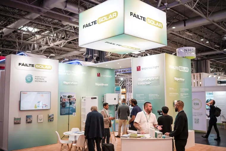 Visitors browsing the Fáilte Solar stand.
