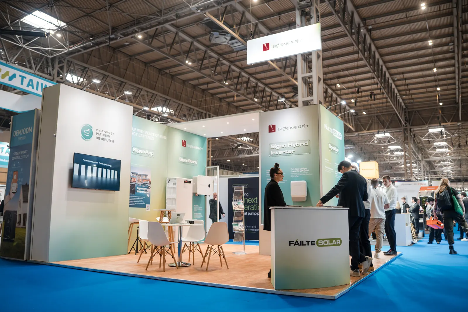 The stand seen from across the show floor.