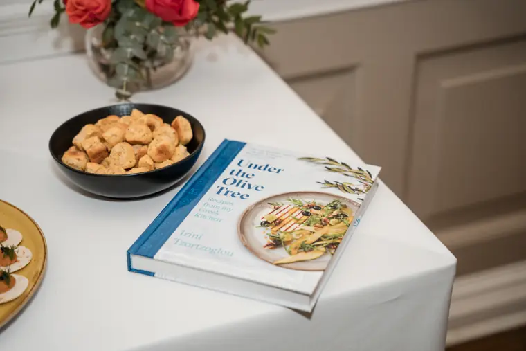Food and recipe books displayed for guests.