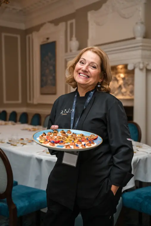 Food presentation during the tasting.
