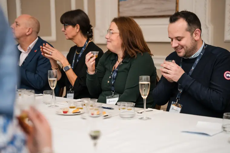 Guests sampling the tasting selection.