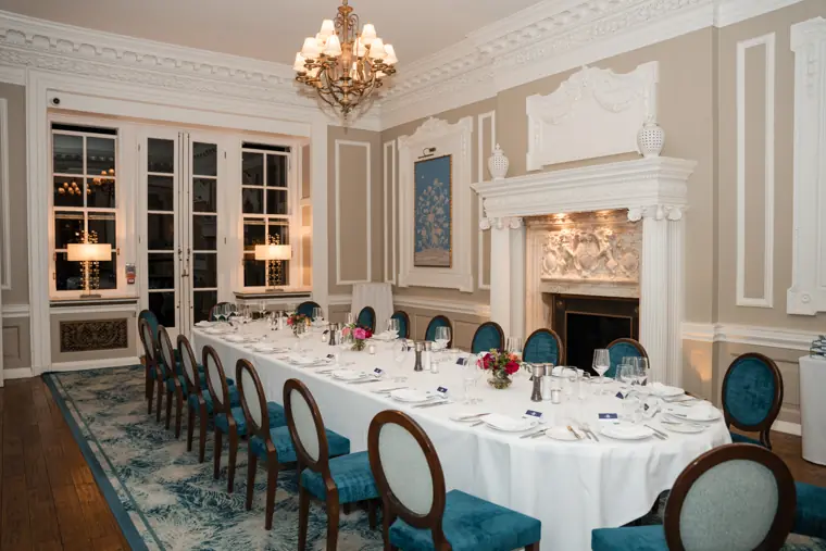 Dining space ready for guests to return.