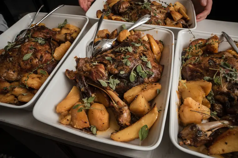 Main dishes served for the group.