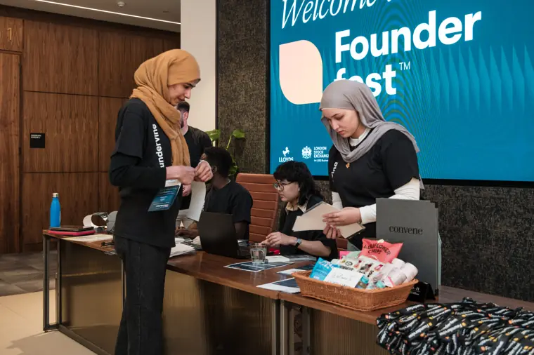 Founderfest welcome desk.