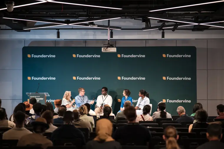 Foundervine panel in front of the audience.