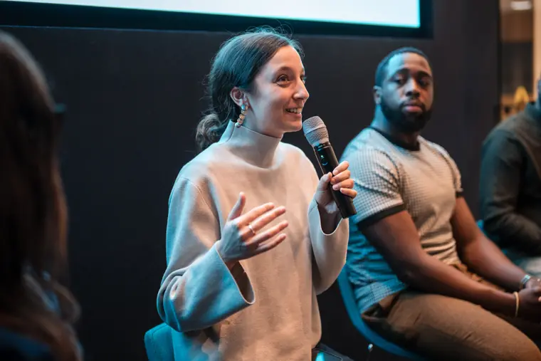 A founder answers a question during the session.
