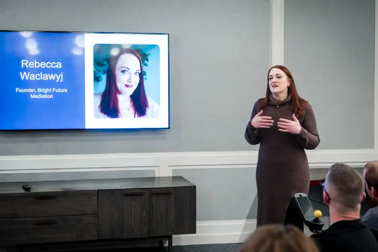 A presentation during the Foundervine launch event.