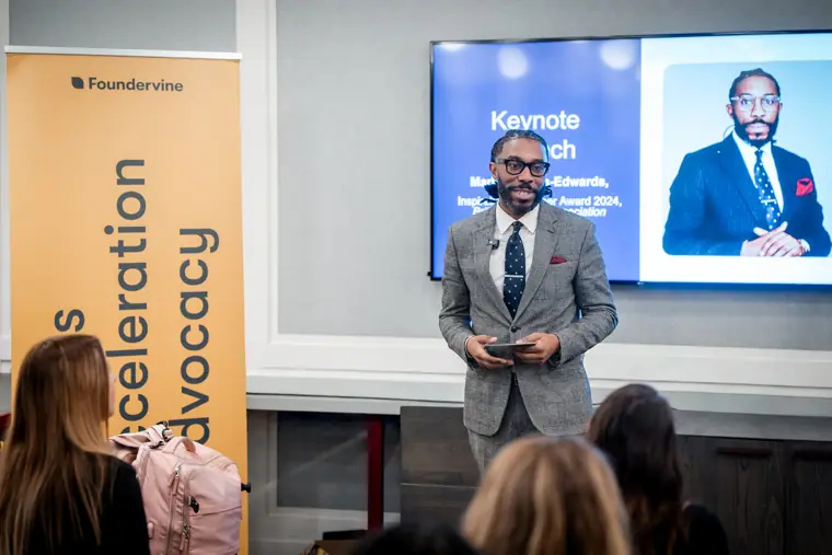 A speaker addresses the Breakthrough programme launch.