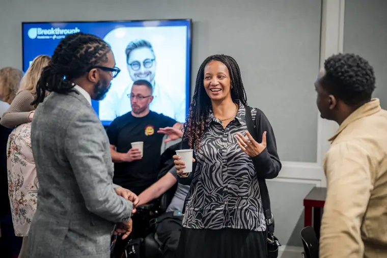 Guests connect at the Breakthrough launch.