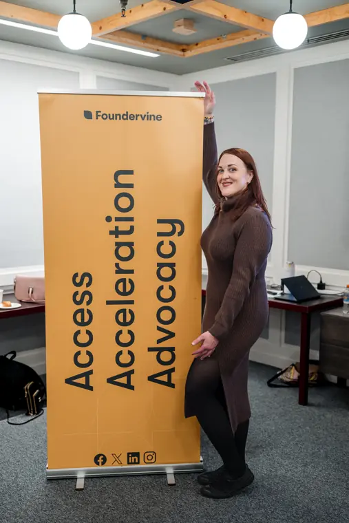 A presentation during the Foundervine launch event.