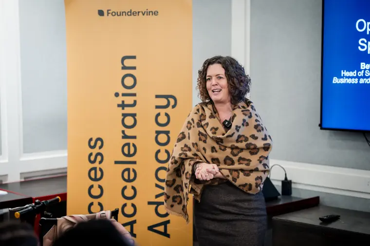 A presentation during the Foundervine launch event.