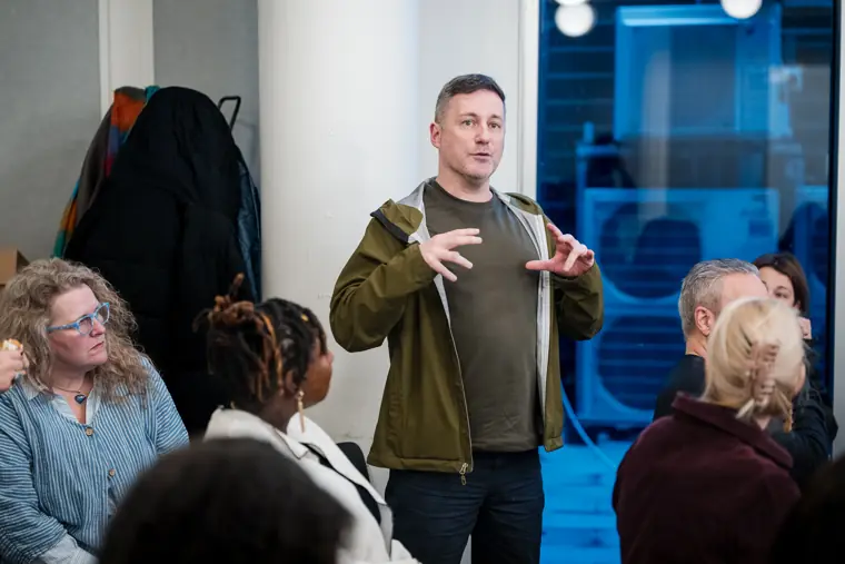 A presentation during the Foundervine launch event.