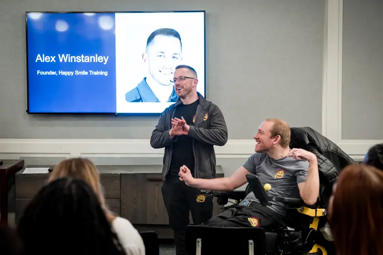 A presentation during the Foundervine launch event.