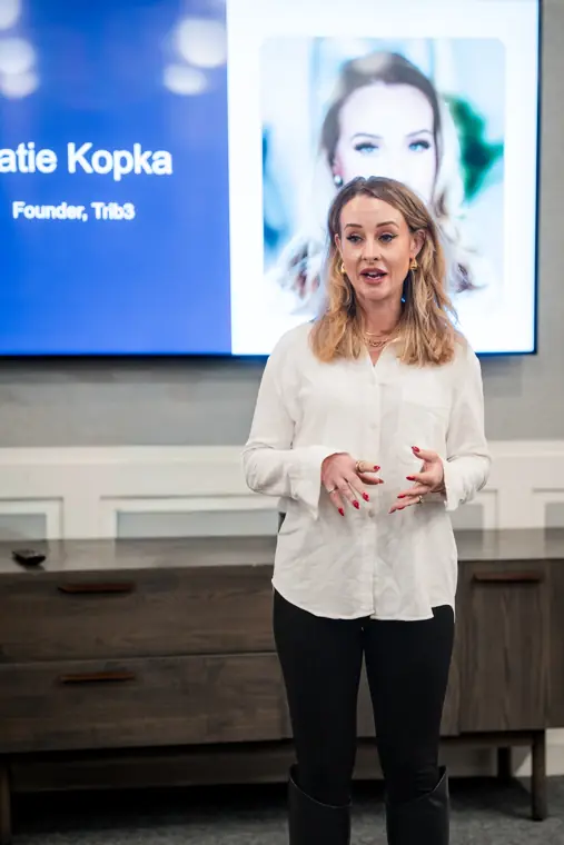 A presentation during the Foundervine launch event.