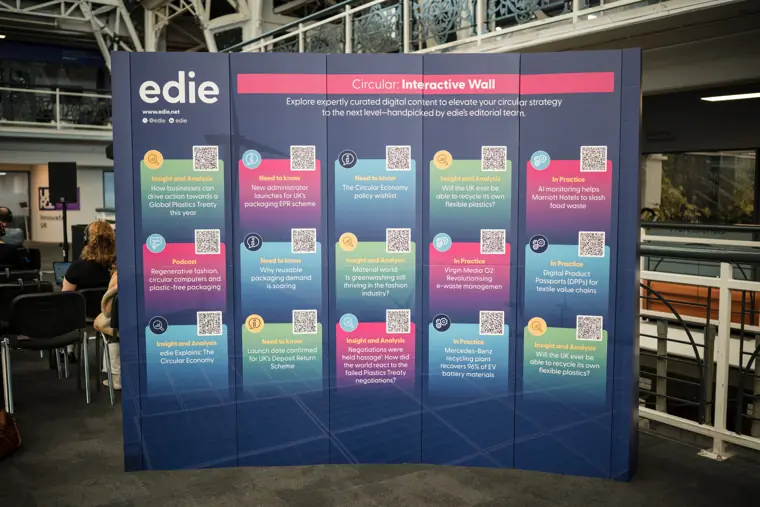 Event information at the edie sustainability conference.