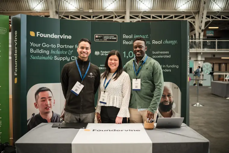 Foundervine team at their exhibition stand.