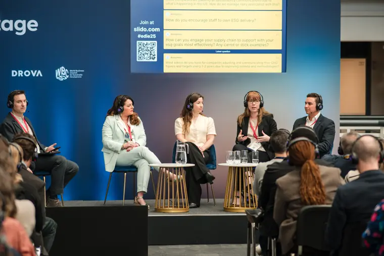 Panel sharing ideas at the Engage Stage.