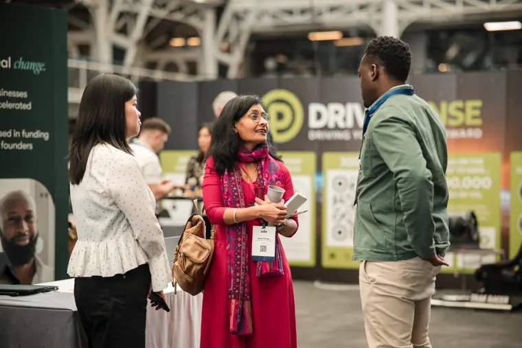 Networking around the Foundervine stand.