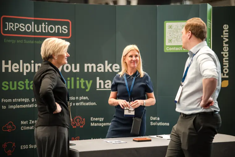 Conversation about sustainability solutions.