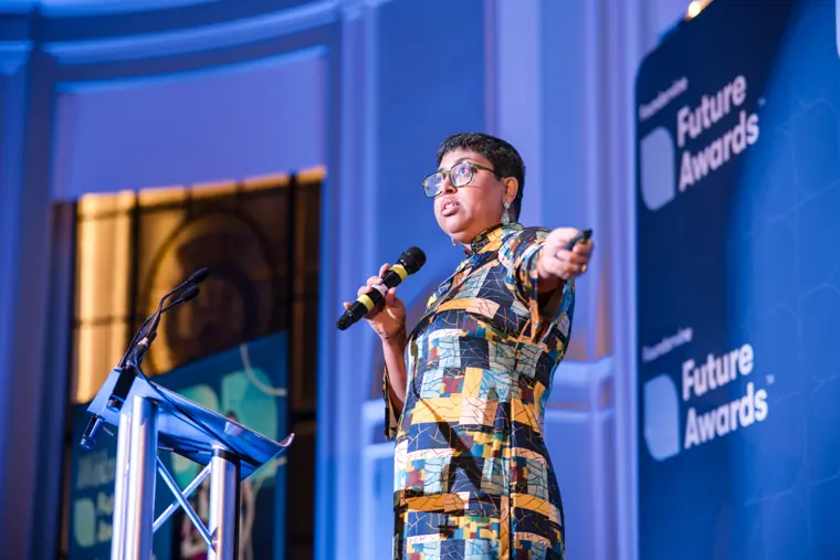 A presenter speaks beneath the Future Awards branding.