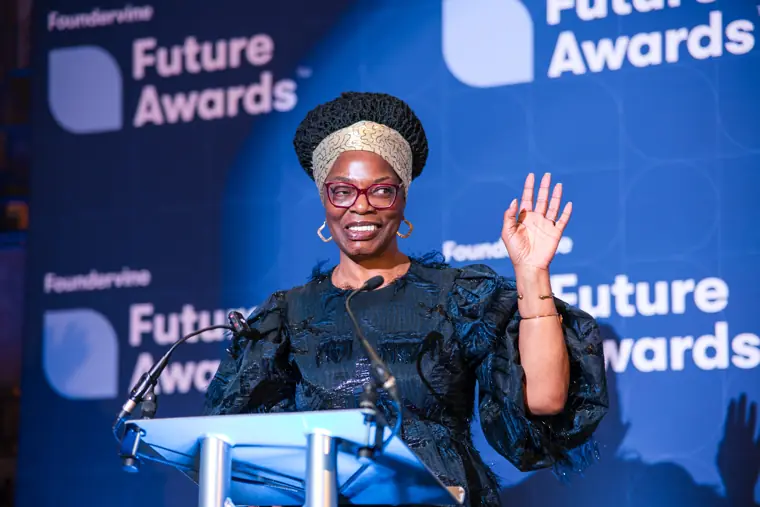 A speaker addresses the Future Awards audience.