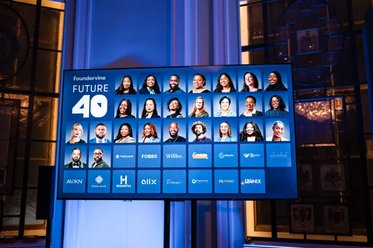 The Future 40 display at the awards venue.