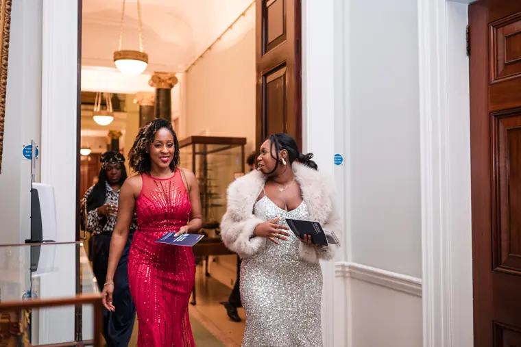 Attendees enter the ceremony room.